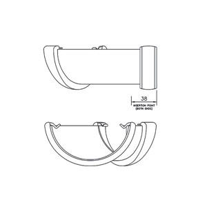 Floplast Half Round 112mm 135 Degree Angle - Brown