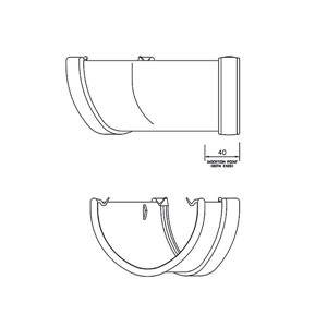 Floplast Hi-Cap 115mm 135 Degree Angle - Black - RAH2