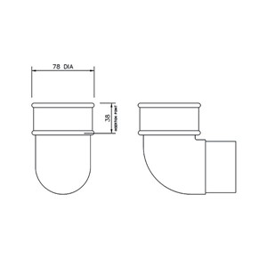 Floplast 68mm Round Downpipe 92.5 Degree Offset Bend - Brown