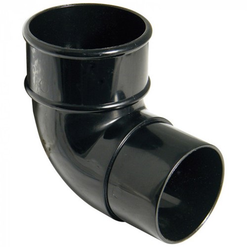 Floplast 68mm Round Downpipe 92.5 Degree Offset Bend - Black - RB1