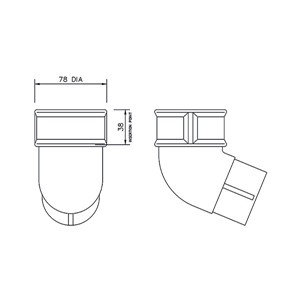 Floplast 68mm Round Downpipe 112.5 Degree Offset Bend - Brown