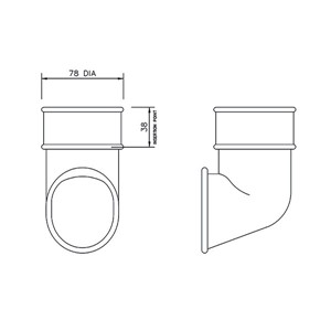 Floplast 68mm Round Downpipe Shoe - White