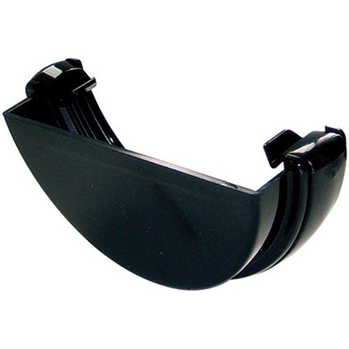Floplast Half Round 112mm External Stopend - Brown