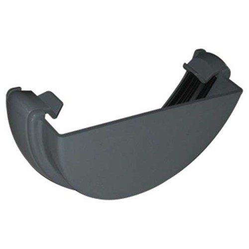 Floplast Half Round 112mm Rainwater External Stopend - Grey