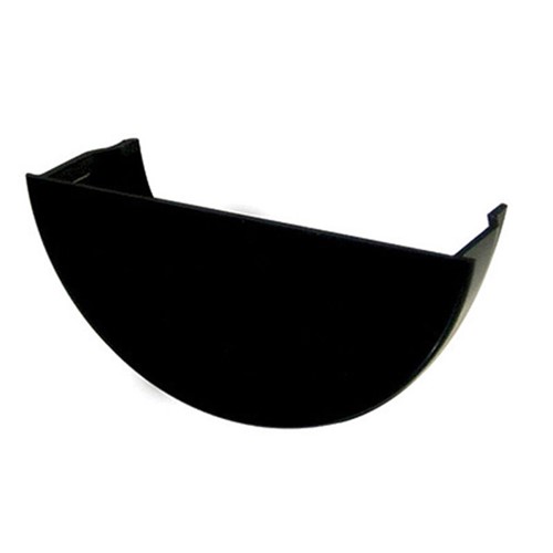 Floplast Half Round 112mm Internal Stopend - Black - RE2