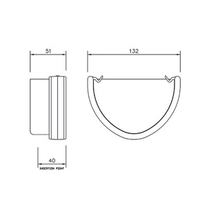 Floplast Hi-Cap 115mm External Stopend - Brown