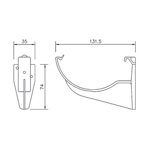 Floplast Half Round 112mm Fascia Bracket - Black - RK1