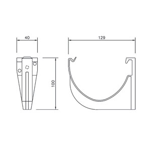 Floplast Hi-Cap 115mm Fascia Bracket - Brown