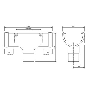 Floplast Hi-Cap 115mm 68mm Running Outlet - White