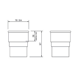 Floplast 68mm Round Downpipe Pipe Socket - Brown