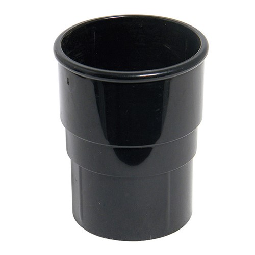Floplast 68mm Round Downpipe Pipe Socket - Black - RS1