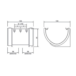 Floplast Hi-Cap 115mm Union Bracket - Brown