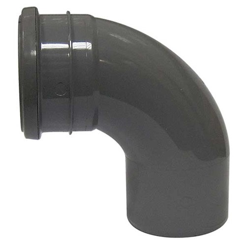 Floplast Ring Seal Soil 92.5 degree Bend Socket / Spigot - Grey