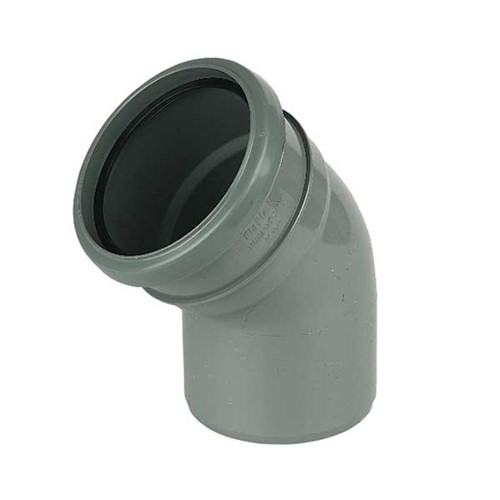 Floplast Ring Seal Soil 135 degree Bend Socket / Spigot - Grey