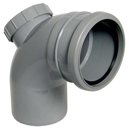 Floplast Ring Seal Soil 92.5 degree Access Bend - Grey