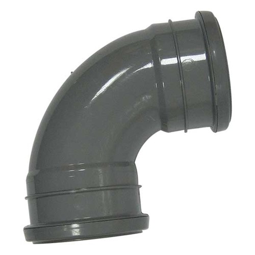 Floplast Ring Seal Soil 92.5 degree Bend Double Socket - Grey