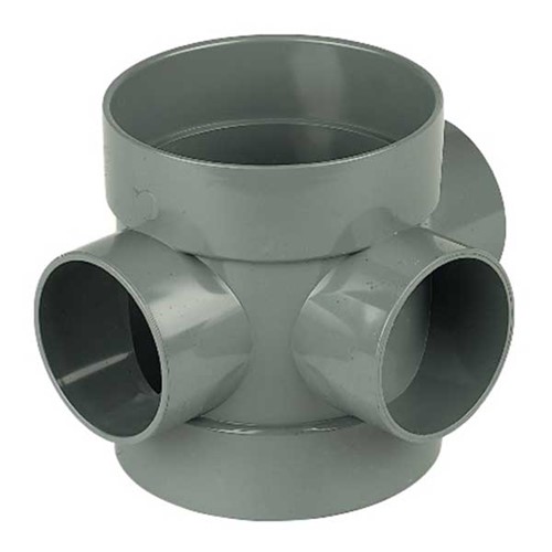 Floplast Ring Seal Soil Short Boss Pipe - Grey