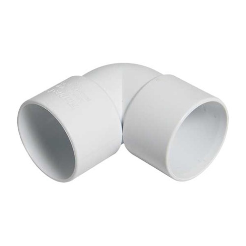 Floplast ABS Solvent Weld 50mm 90 degree Bend - White