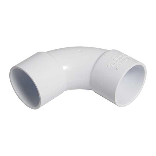 Floplast ABS Solvent Weld 50mm 92.5 degree Swept Bend - White - WS16