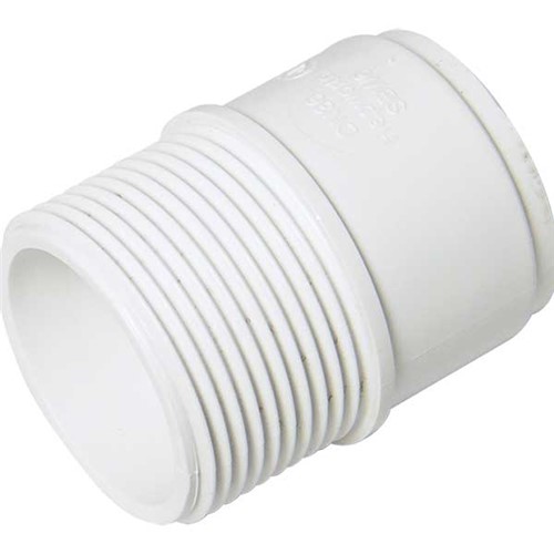 Floplast ABS Solvent Weld 40mm Male Adaptor - White - WS64