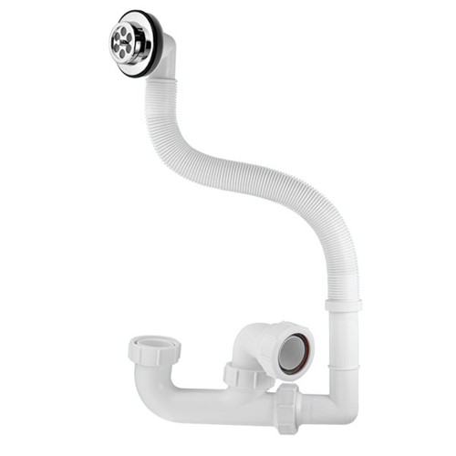 McAlpine 1 1/2" Bath Trap with Flexible Overflow & Overflow Grating - 50mm Water Seal - FSK10