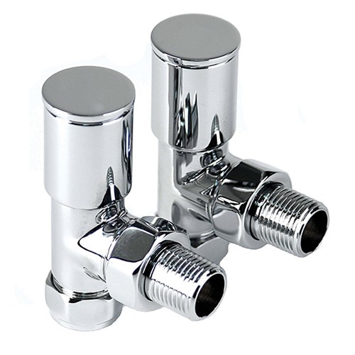 Intatec Modern 15mm Angled Radiator Valve Chrome