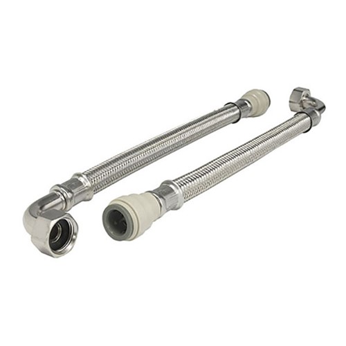 JG Speedfit 15mm x 1/2" Elbow Pattern 300mm Long Braided Flexi Hose