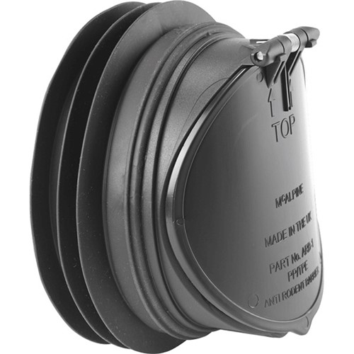 McAlpine Anti Back-Flow & Rodent Barrier Valve - Black - ARB-1