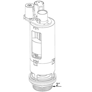 Wirquin Kayla Pneumatic Dual Flush Valve & Kara 72mm Chrome Pushbutton - DVA0500