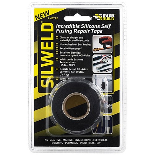 Everbuild Silweld 3mtr Silicone Repair Tape - Black