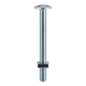 Timco M6 x 60mm Roofing Bolt & Square Nut Zinc - Pack 6