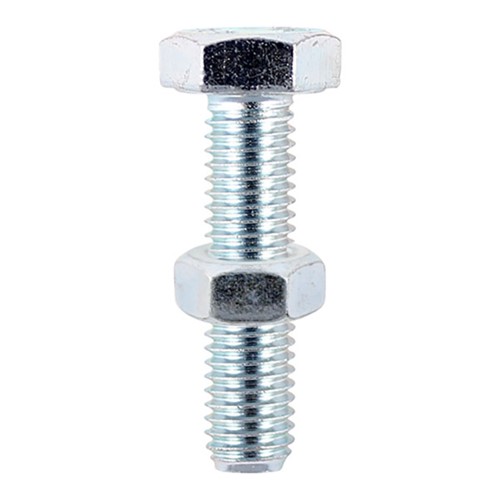 Timco M10 x 30mm Grade 8.8 Set Screw & Hex Nut Zinc - Pack 2