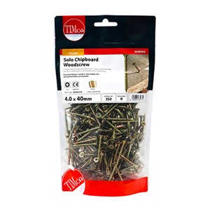 Timco 4.0 x 40mm Double Countersunk PZ Solo Woodscrew Yellow - Bag 350