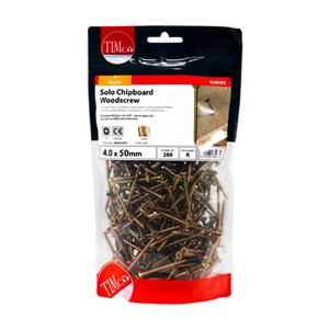 Timco 4.0 x 50mm Double Countersunk PZ Solo Woodscrew Yellow - Bag 280