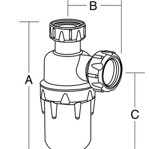 Marley Multikwik 32mm Resealing Bottle Trap White - B032R