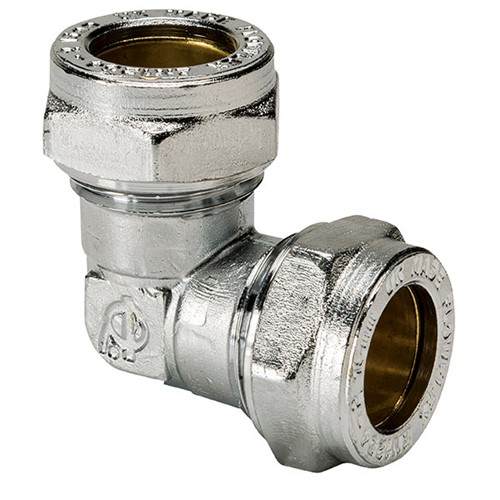 Express Compression Chrome 90 Degree Equal Elbow 15mm