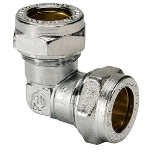 Express Compression Chrome 90 Degree Equal Elbow 22mm