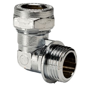 Express Compression Chrome 90 Degree Male Iron Elbow - Parallel 15mm x 1/2"