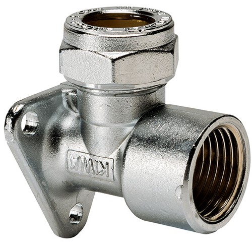 Express Compression Chrome Wallplate Elbow 15mm x 1/2"