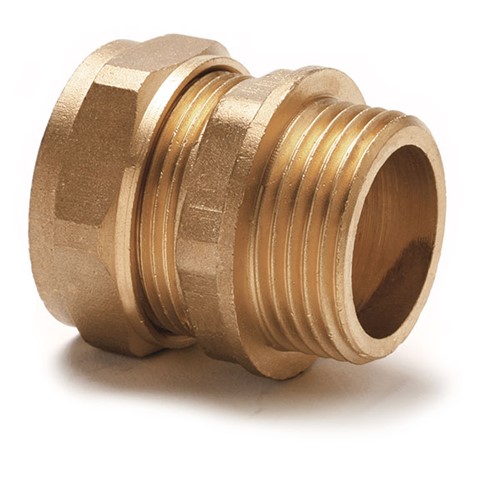 Express Compression Brass Straight Male Iron Coupling - Parallel 10mm X  1/4"
