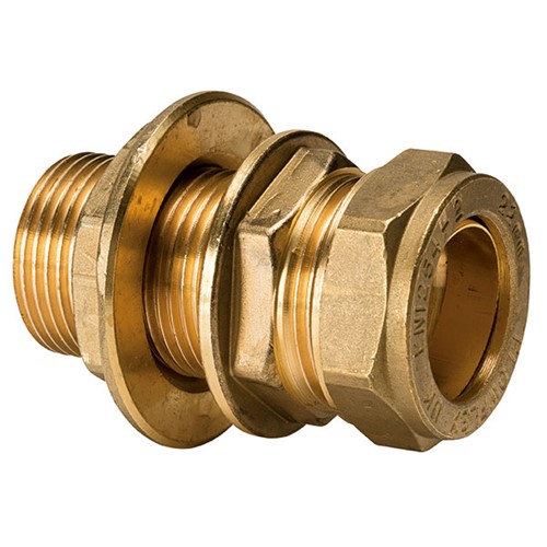 Express Compression Brass Flanged Tank Connector 15mm