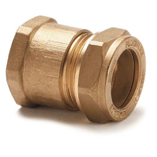Express Compression Brass Straight Female Iron Coupling 10mm x 1/4"
