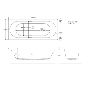 Omicron 1700mm x 700mm Double Ended Bath - White