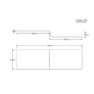 Tau 1700mm L Shaped Bath Panel - White