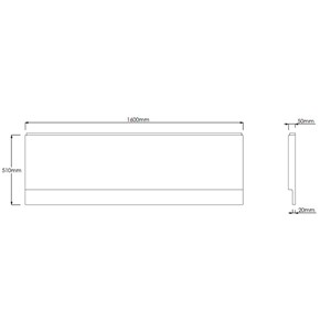1600mm Front Bath Panel - White
