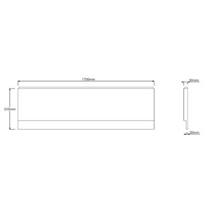 1700mm Front Bath Panel - White
