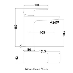 Chi Mono Basin Mixer with Pop Up Waste - Chrome