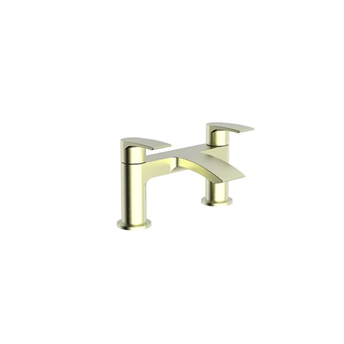 Psi 2 Tap Hole Bath Filler with One Spout - PVD Coated Brushed Brass
