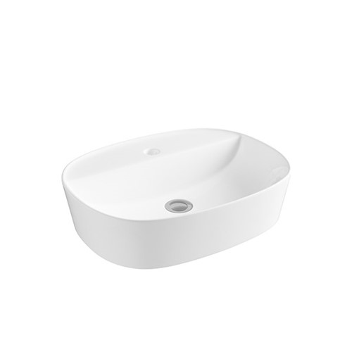 Delta Round 500mm 1 Tap Hole Countertop Basin - White