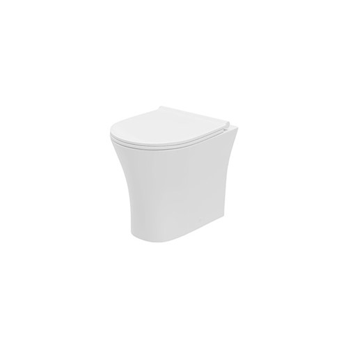 Delta Rimless Round Back to Wall WC Pan & Slim Soft Close Seat - White